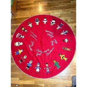 Vtg Bucilla Children of the World Finished Felt Tablecloth Tree Mat Wall Hanging
